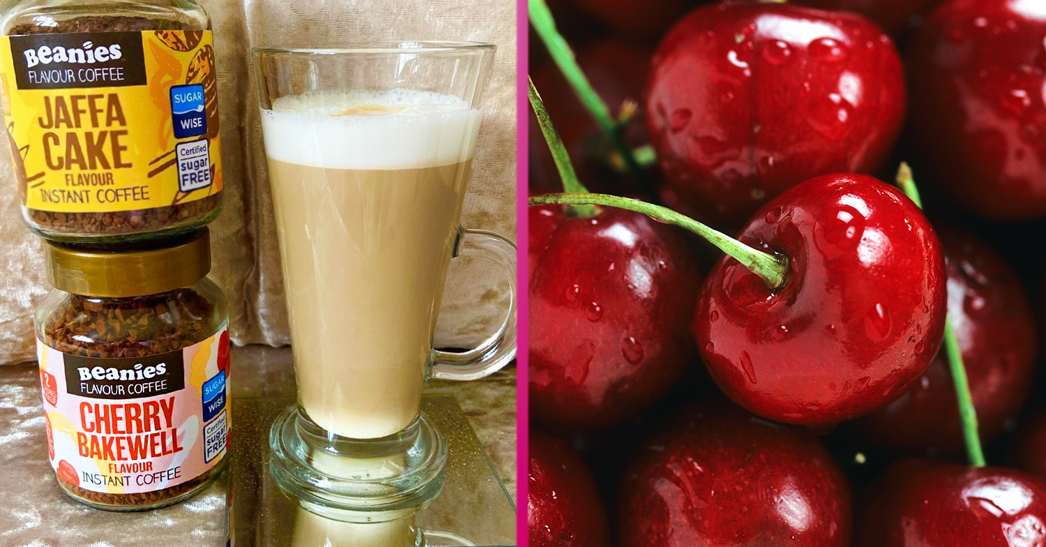 cherry bakewell latte