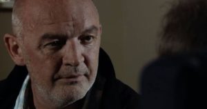 Pat Phelan looks menacing in Coronation Street