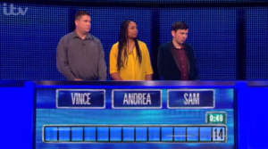 Sam on The Chase