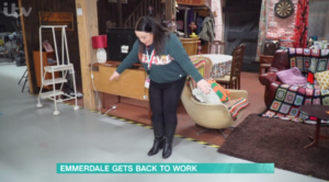 Emmerdale star Lisa Riley gives fans behind the scenes look at filming on soap 