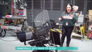 Emmerdale star Lisa Riley gives fans behind the scenes look at filming on soap 
