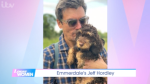 Jeff Hordley and his dog 