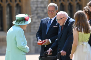 Sir Tom Moore receiving his knighthood