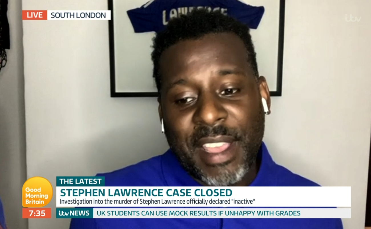 Stephen Lawrence brother Stuart Lawrence GMB (Credit: ITV)