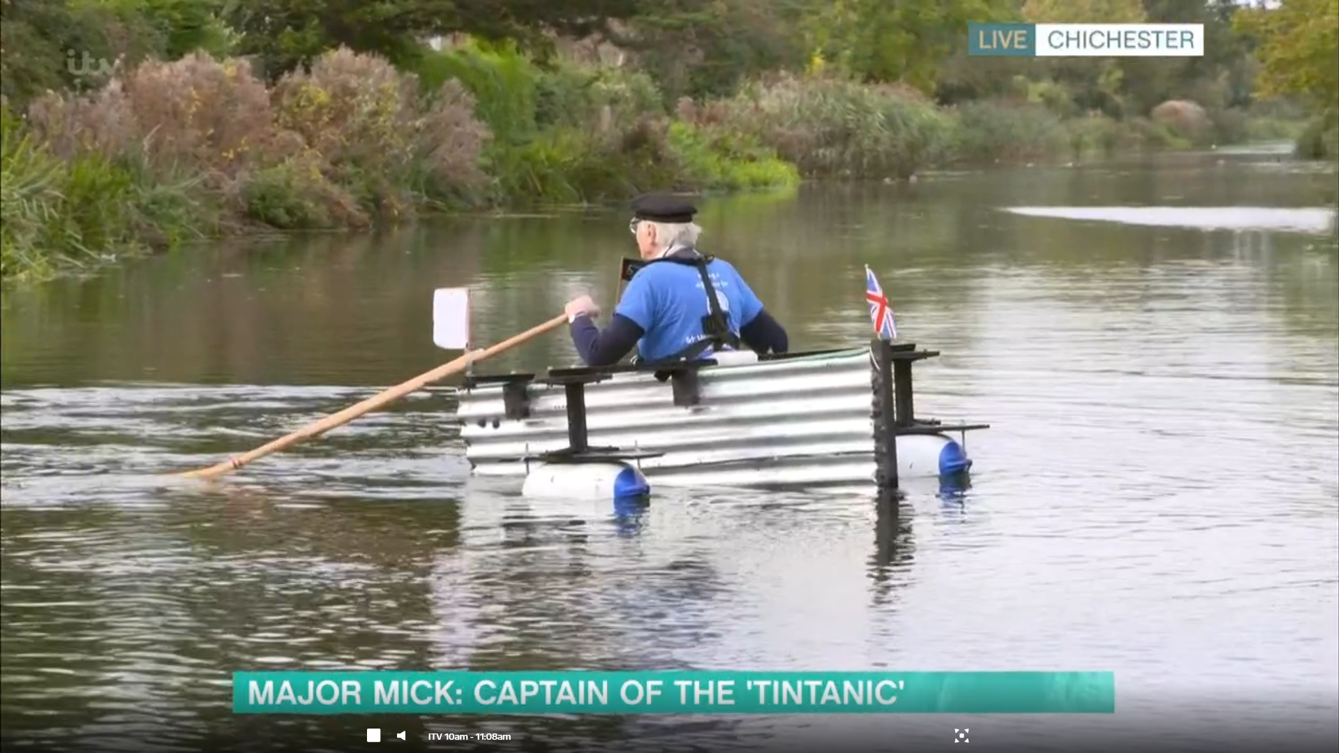Major Mick sailing away on This Morning