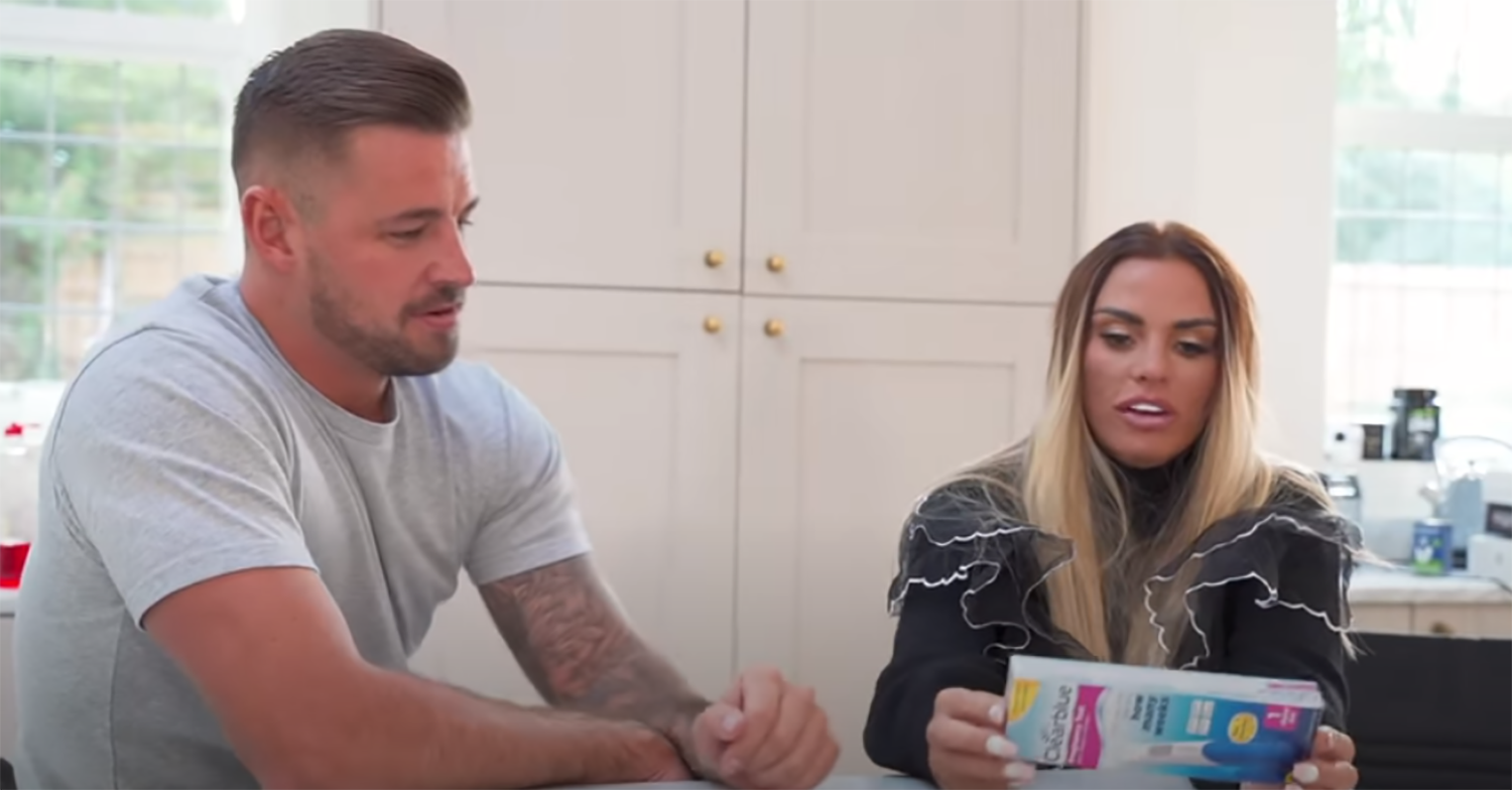 Katie Price takes a pregnancy test in her YouTube video