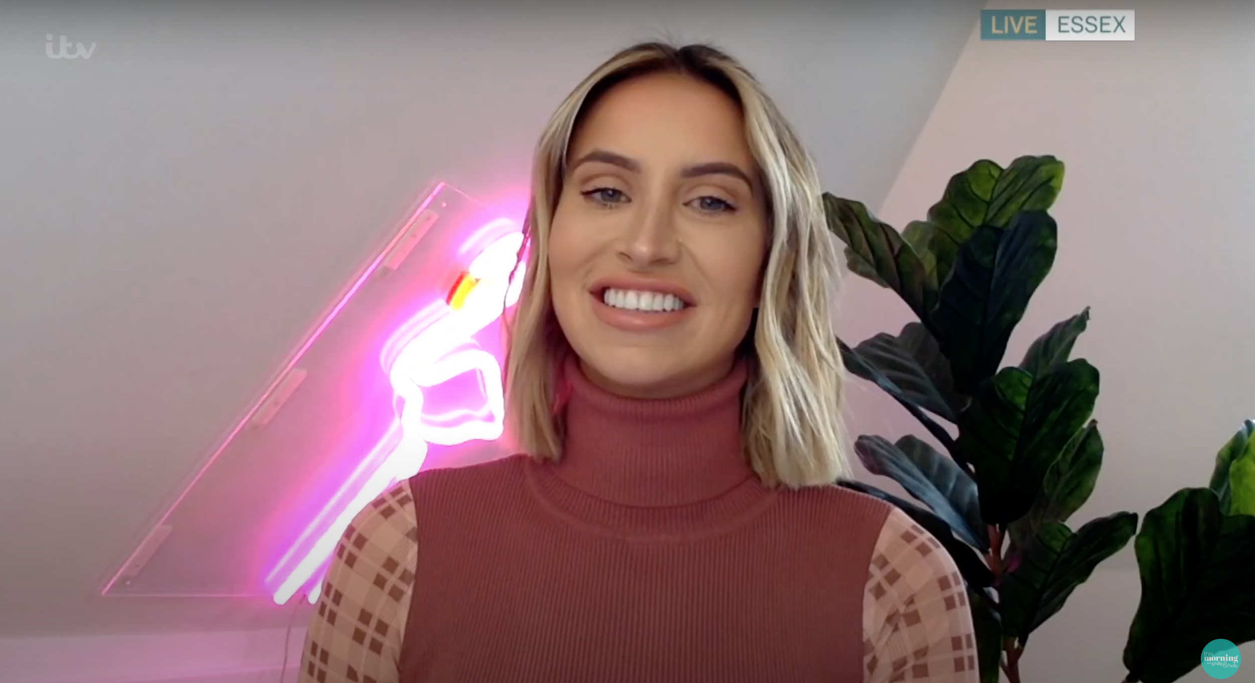 Ferne McCann being interviewed on Zoom