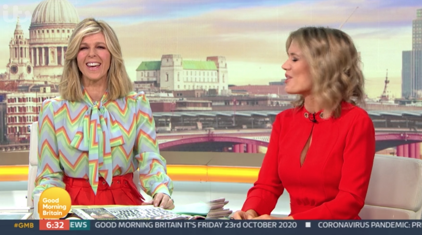 Kate Garraway smiles on GMB as she asks Alex to take his top off