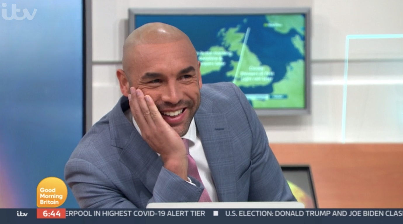 Alex Beresford looks sheepish on GMB