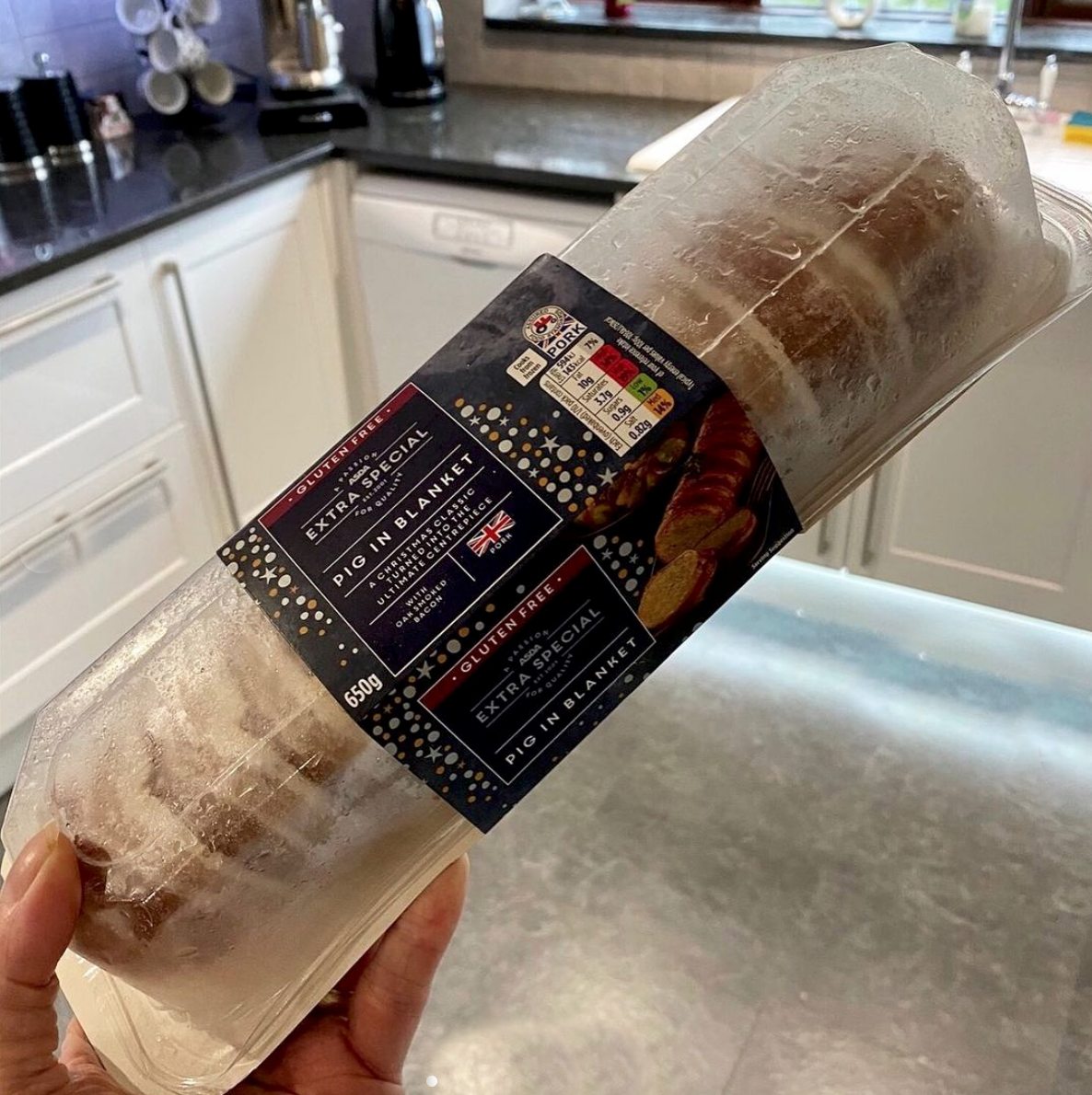 giant frozen pig in blanket from Asda