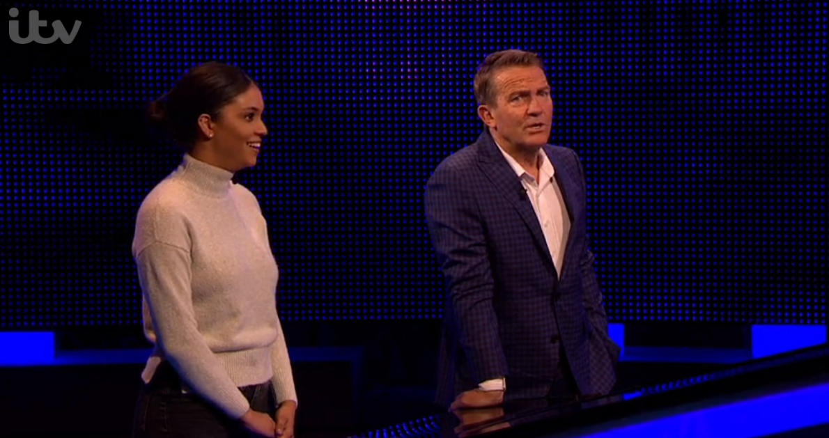 The Chase host Bradley Walsh and Alicia chatting