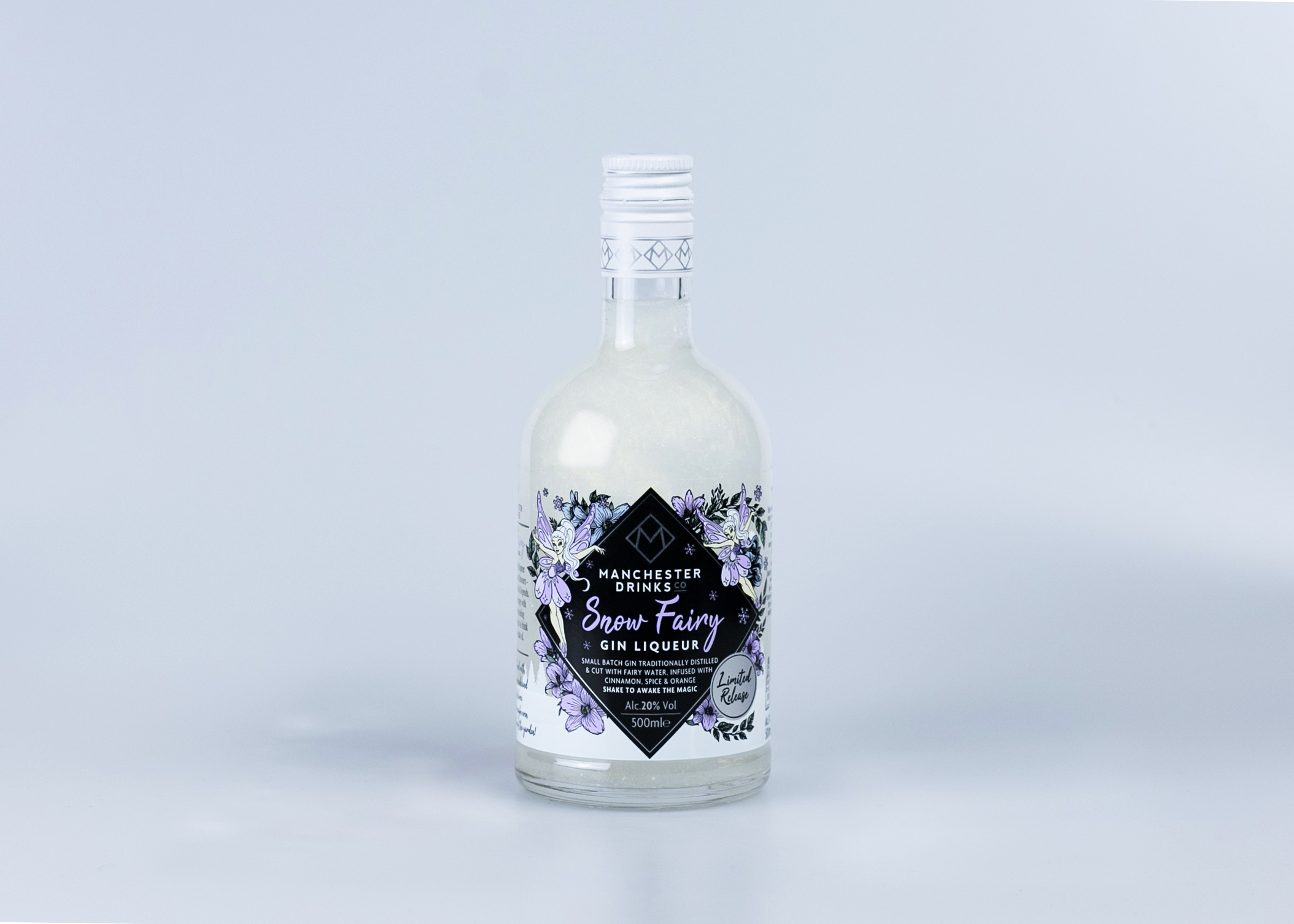 bottle of sparkly snow fairy gin