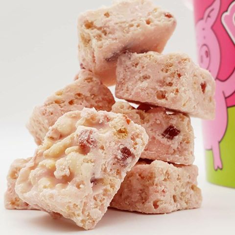 Percy Pig mini bites stacked up