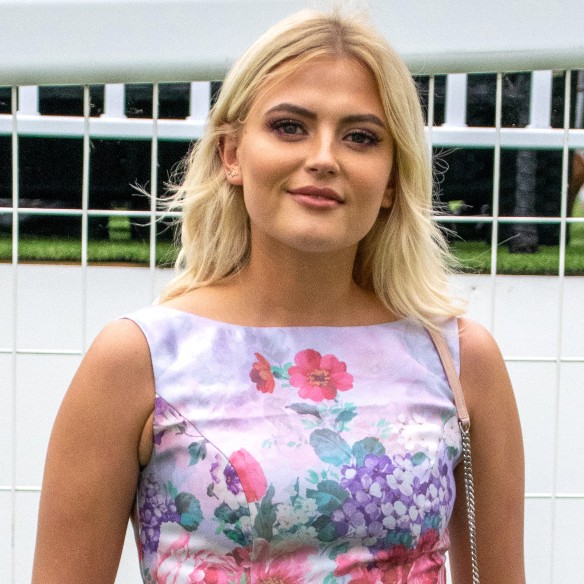 Lucy Fallon in floral dress