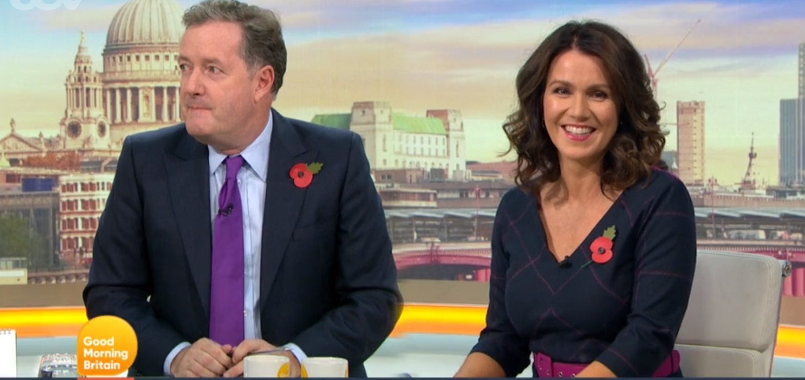 Piers Morgan and Susanna Reid on GMB