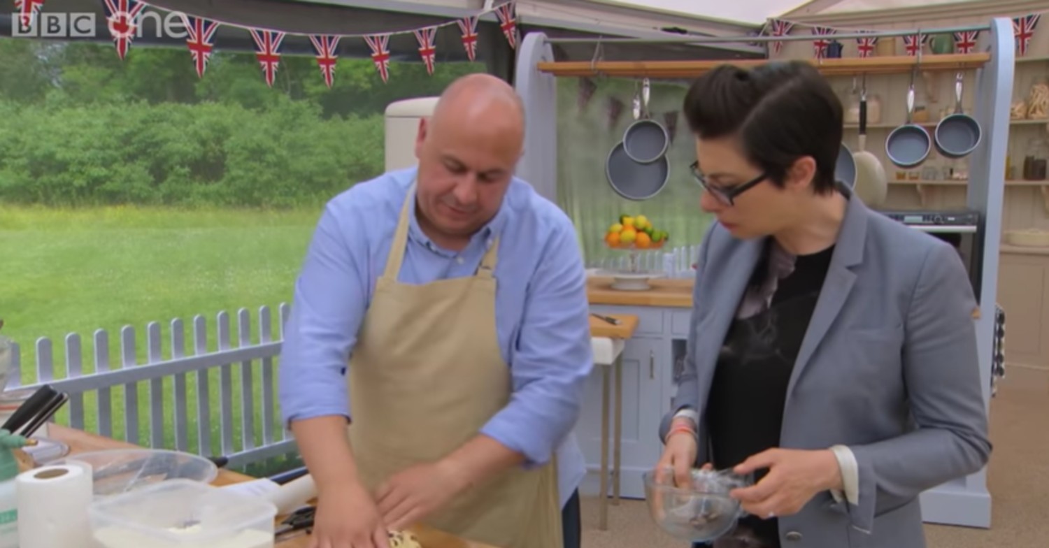 Luis Troyano and Sue Perkins on Great British Bake Off 