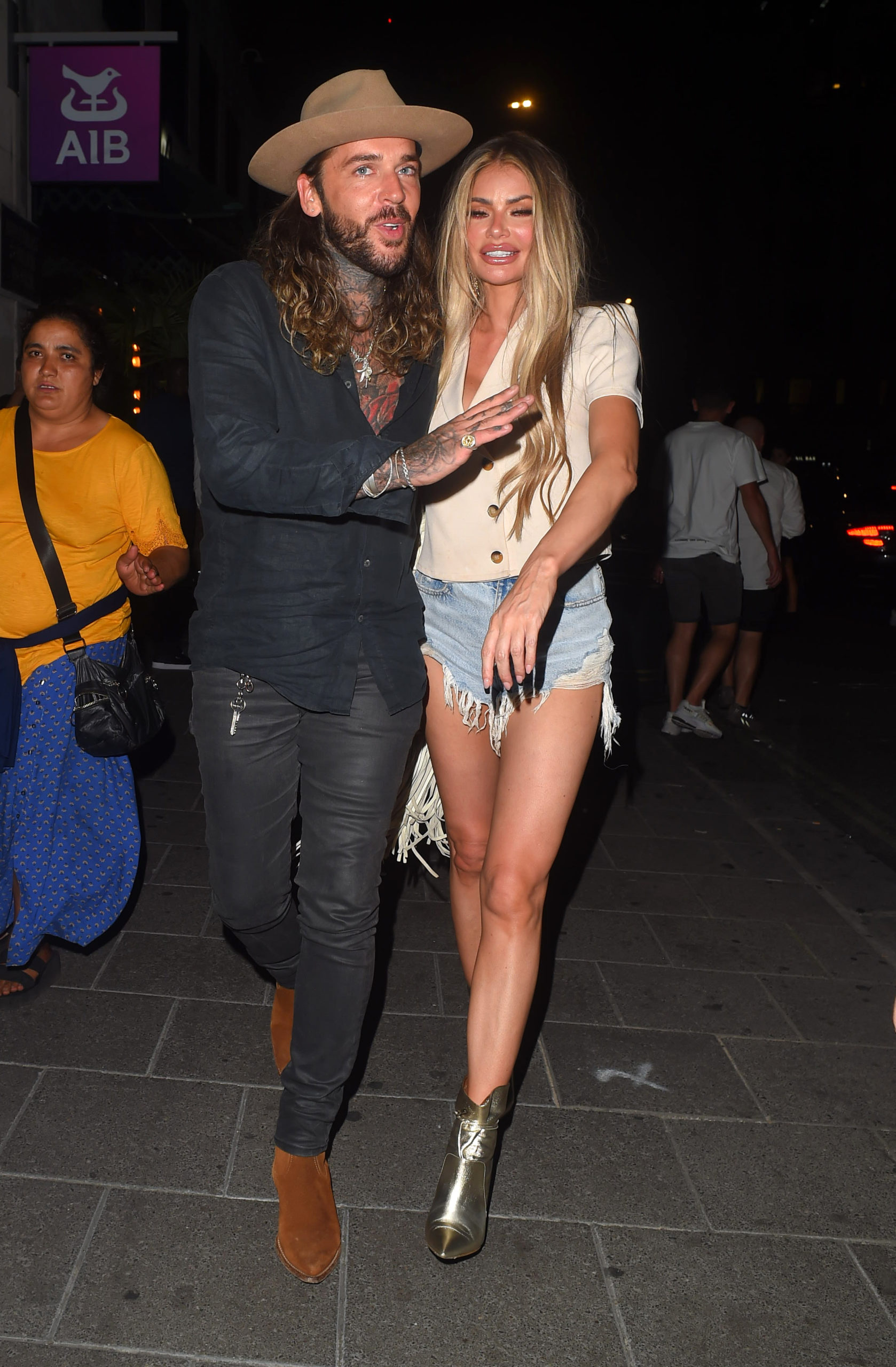 Pete wicks and Chloe sims on a night out together