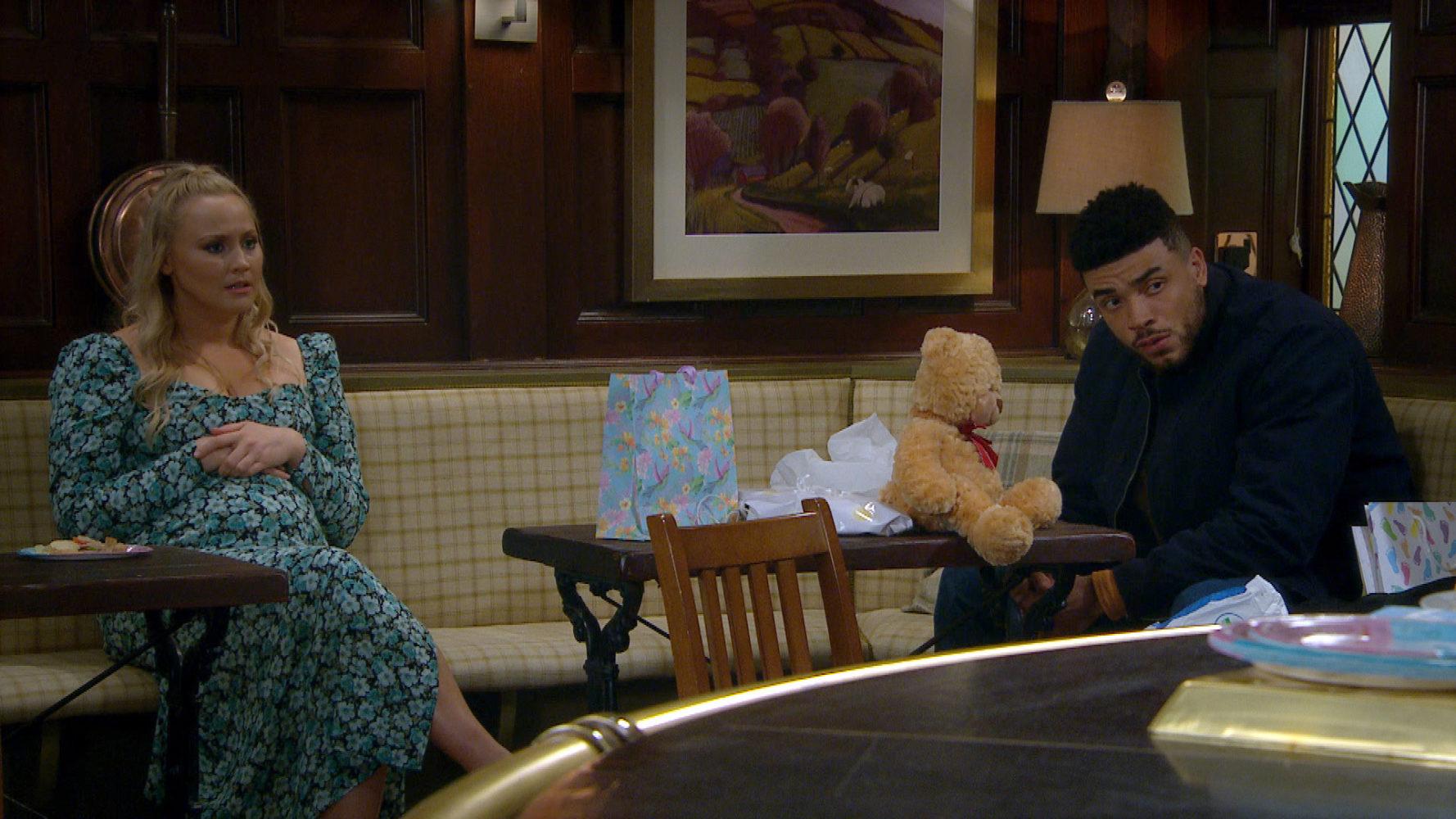 Nate and Tracy prepare for their baby shower in Emmerdale 