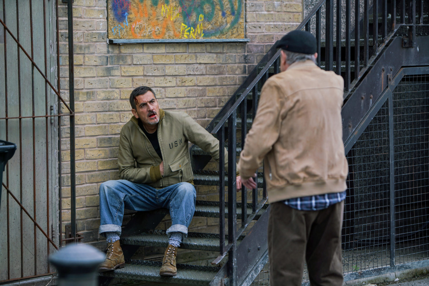 Peter takes a drink of Whiskey in Coronation Street