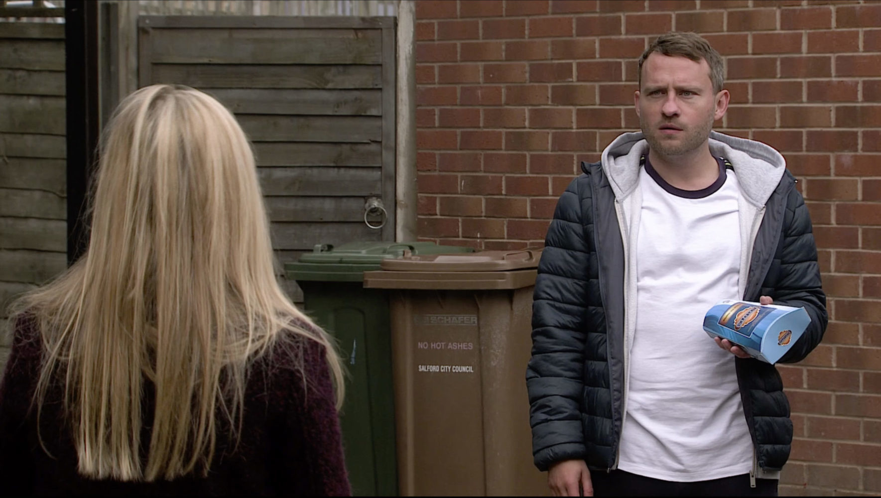Sarah had a go at Paul for messing up the order in Coronation Street