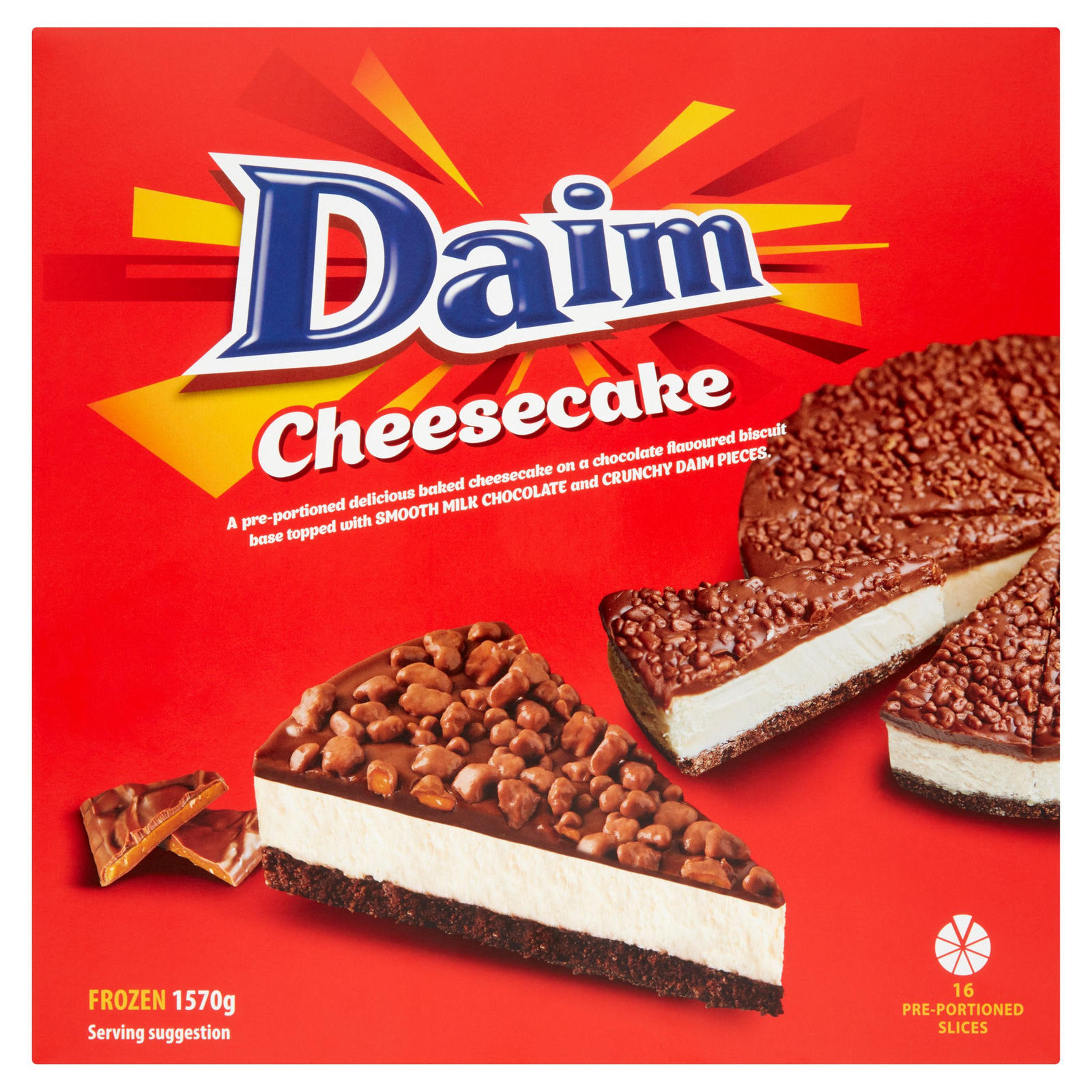 Boxed Daim cheesecake
