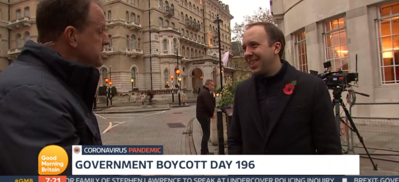 Matt Hancock ambushed by reporter