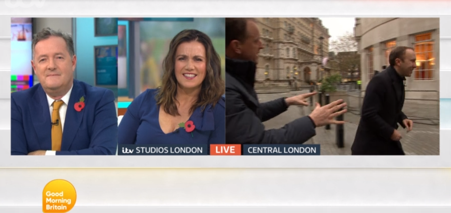 Matt Hancock walks off GMB