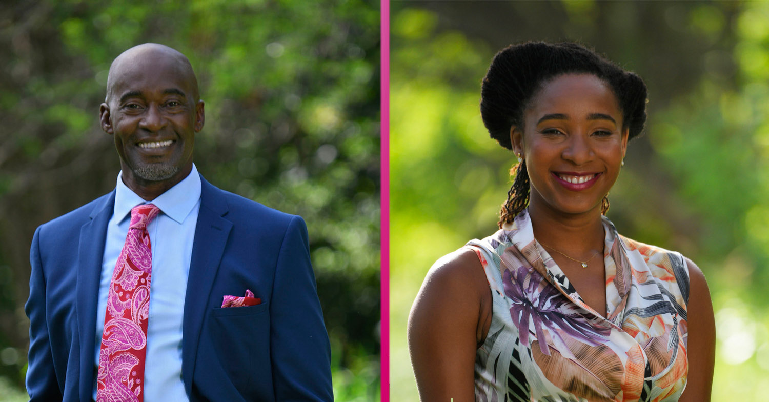 Patrick Robinson and Shalisha James-Davis on set of Death in Paradise 