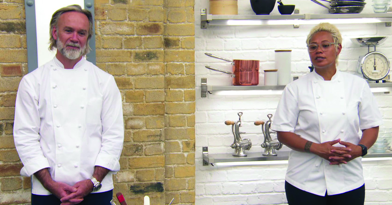 Masterchef: The Professionals judges Marcus Wareing and Monica Galetti in the kitchen
