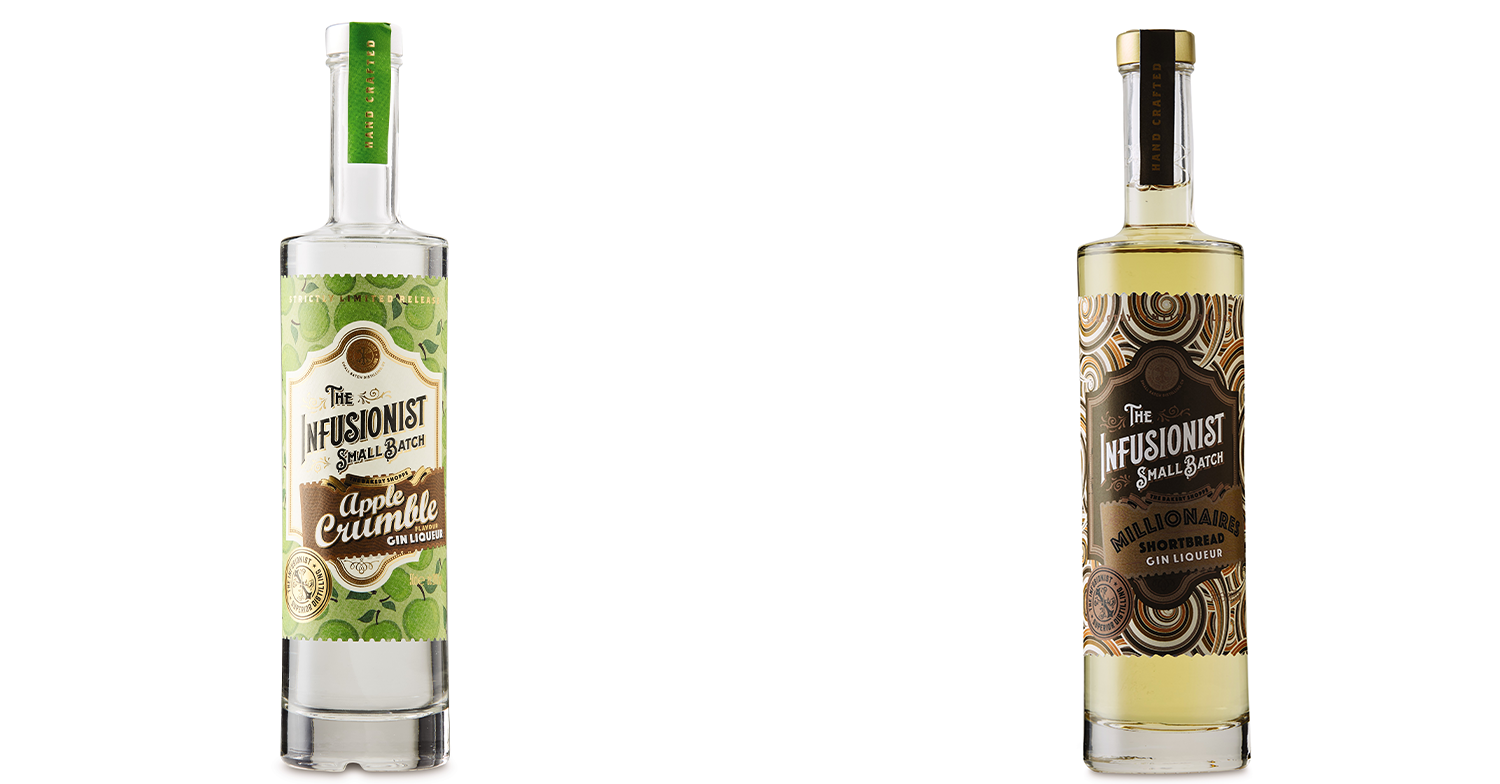 two bottles of Aldi dessert gin