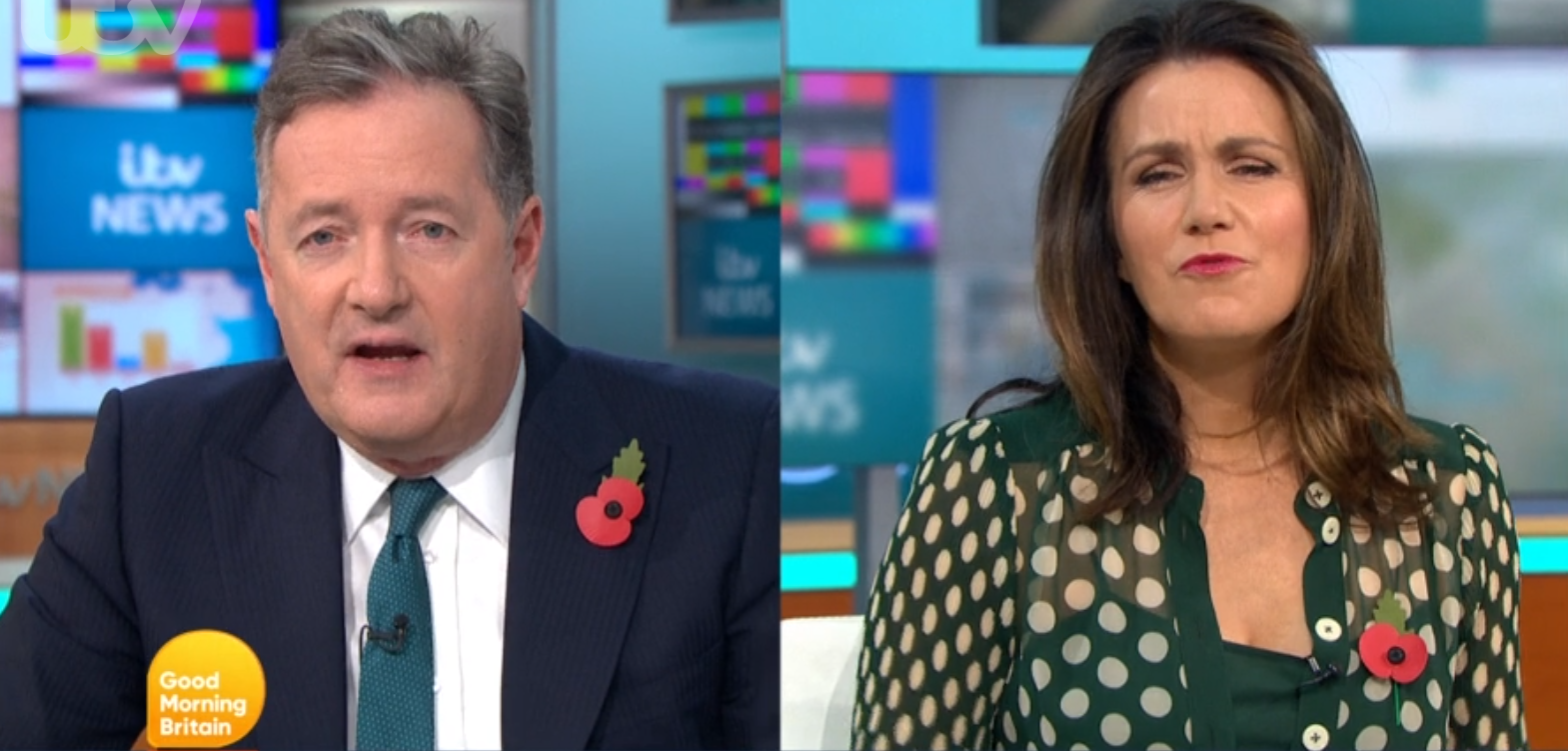Piers Morgan and Susanna Reid on GMB