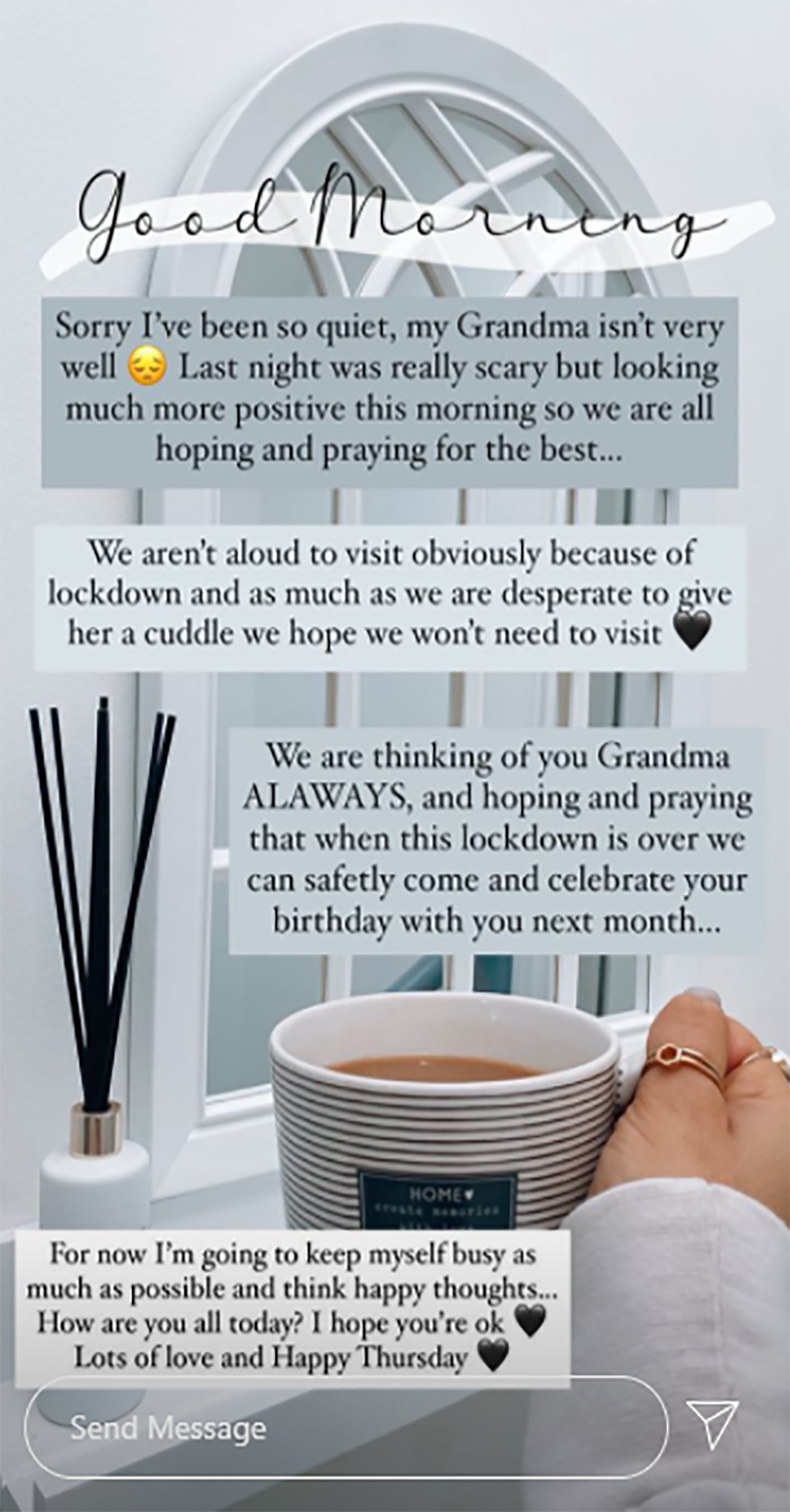 Stacey Solomon grandma ill