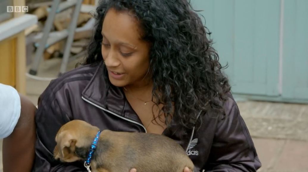 Cheryl with Sage on 12 Puppies And Us