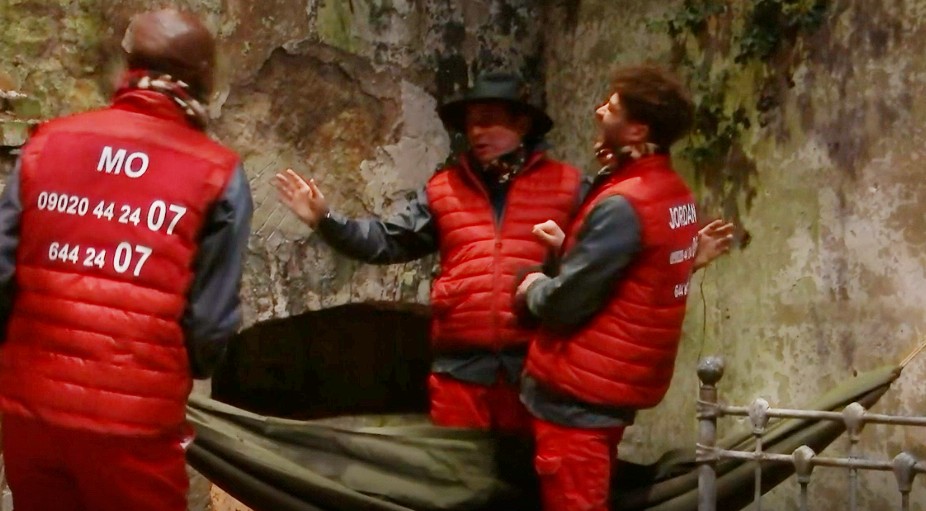 Shane Richie after falling from the hammock