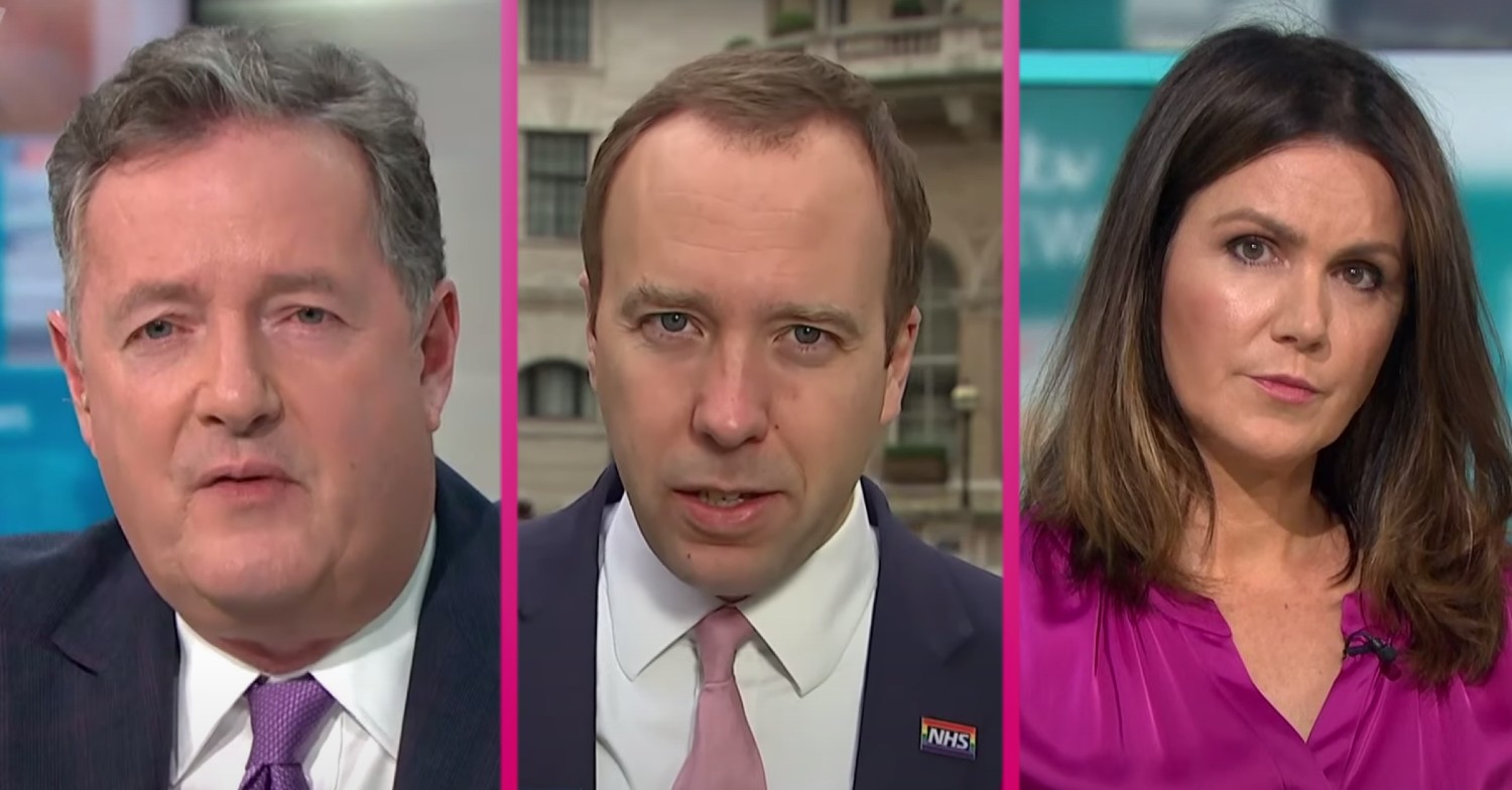 Piers Morgan and Susanna Reid grill Matt Hancock on GMB