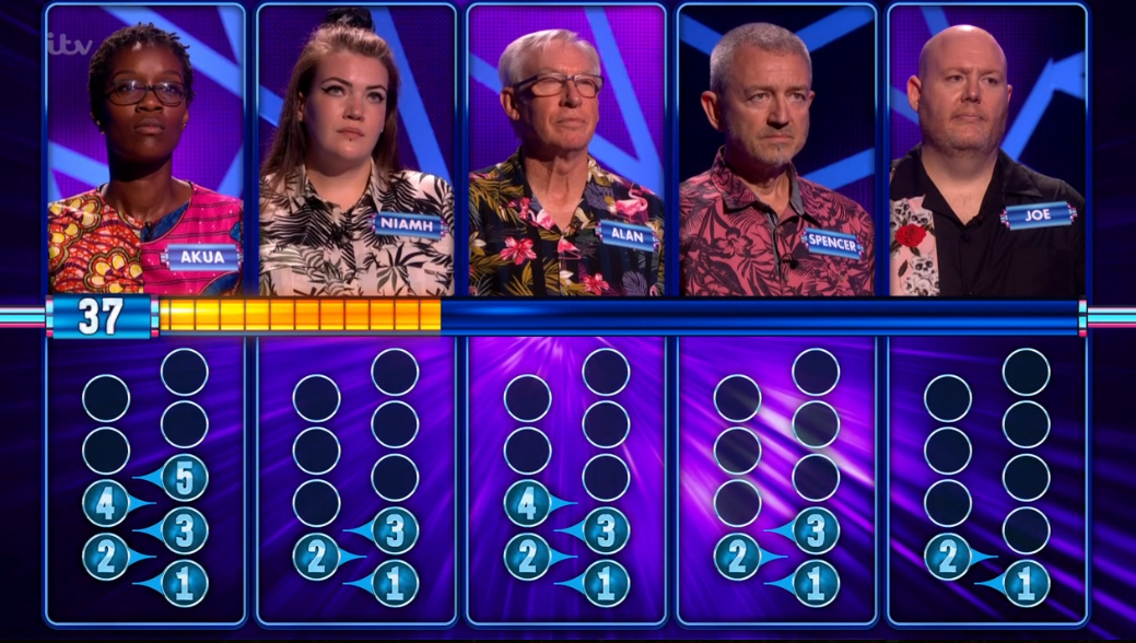 Winning Combination ITV, contestants during the Battle Round