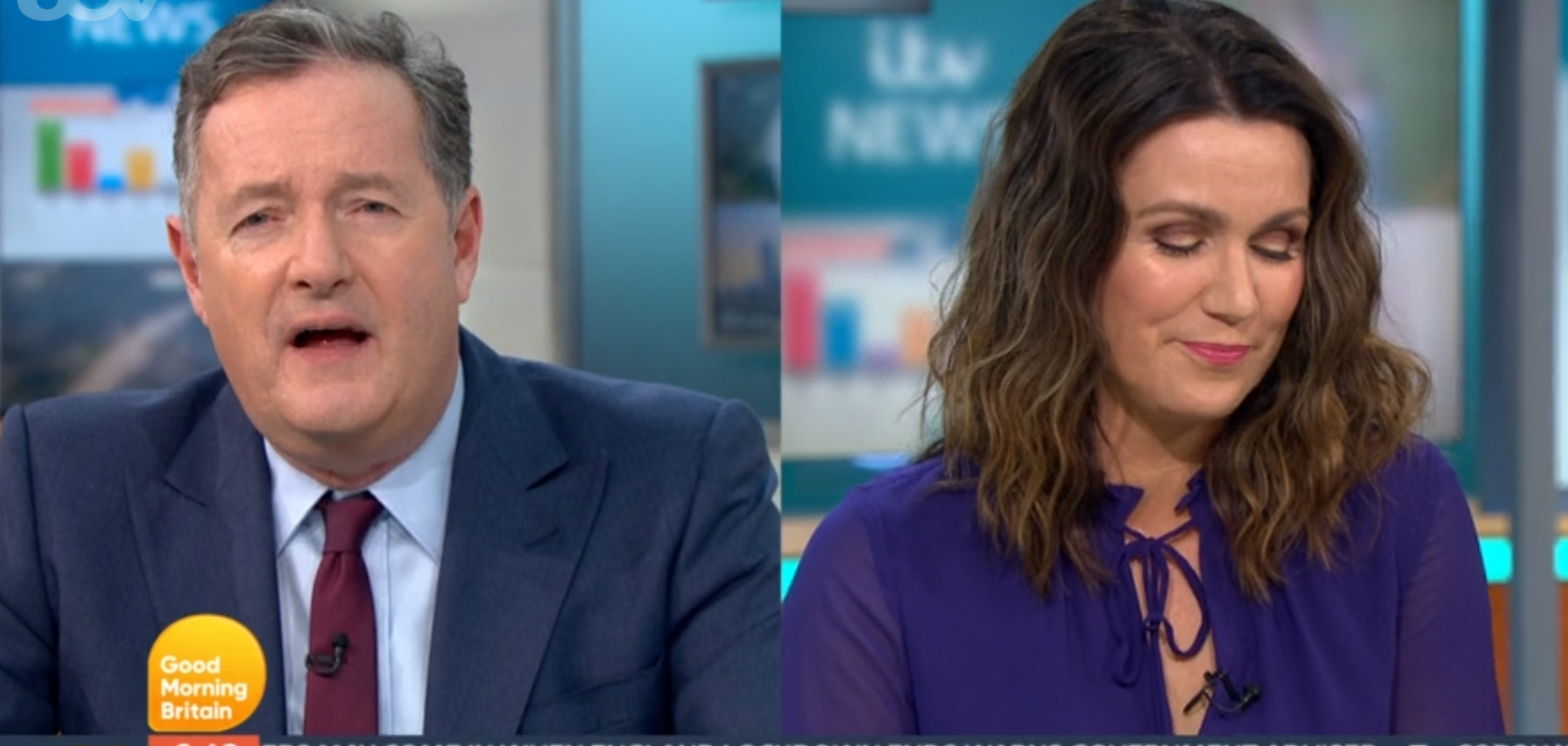 Piers Morgan and Susanna Reid on GMB