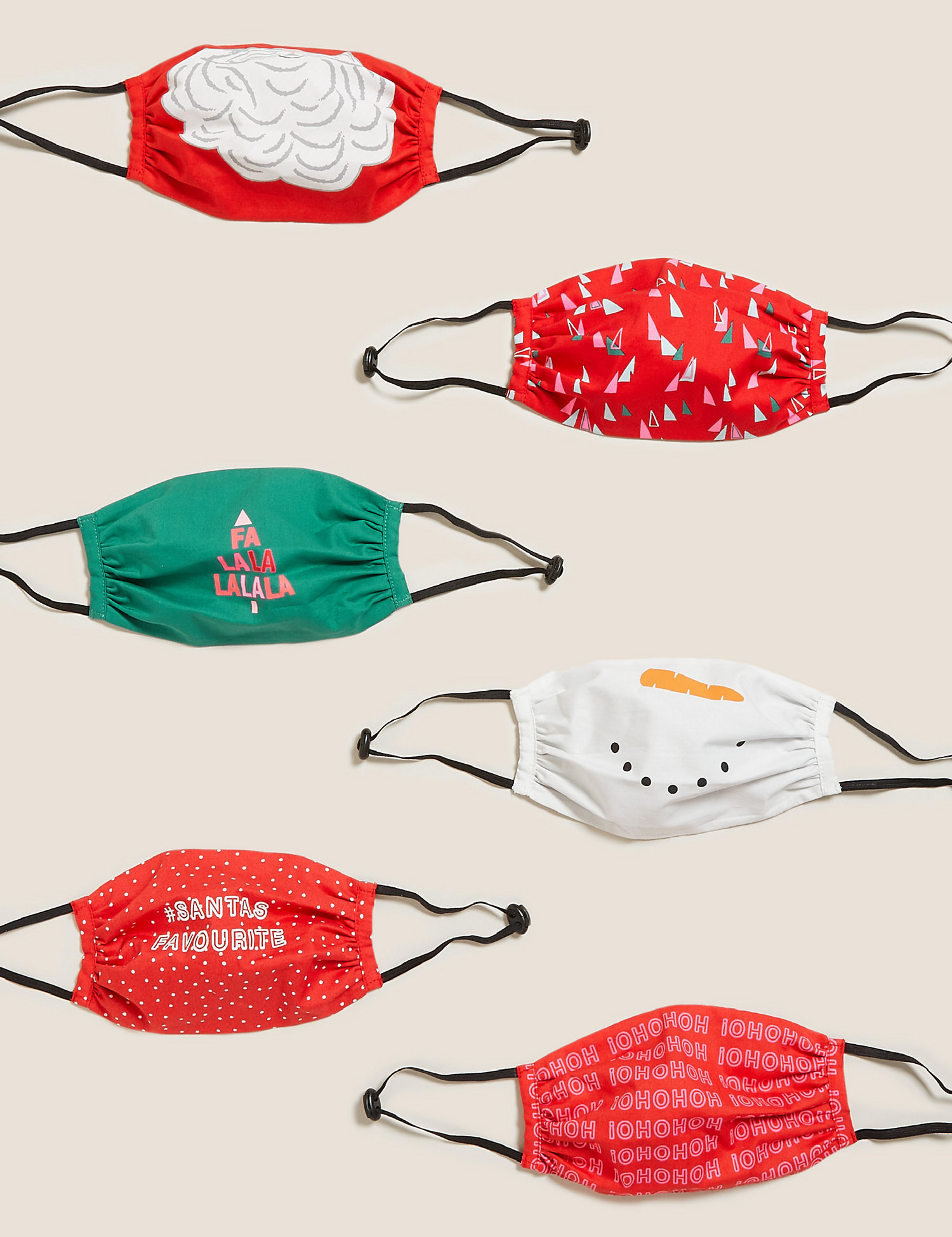 set of M&S Christmas face masks