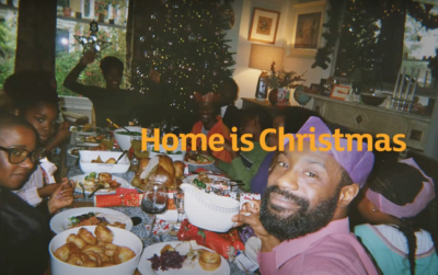 family in the sainsbury's christmas ad eating christmas dinner