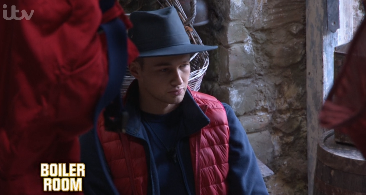 AJ Pritchard looking glum on I'm A Celebrity