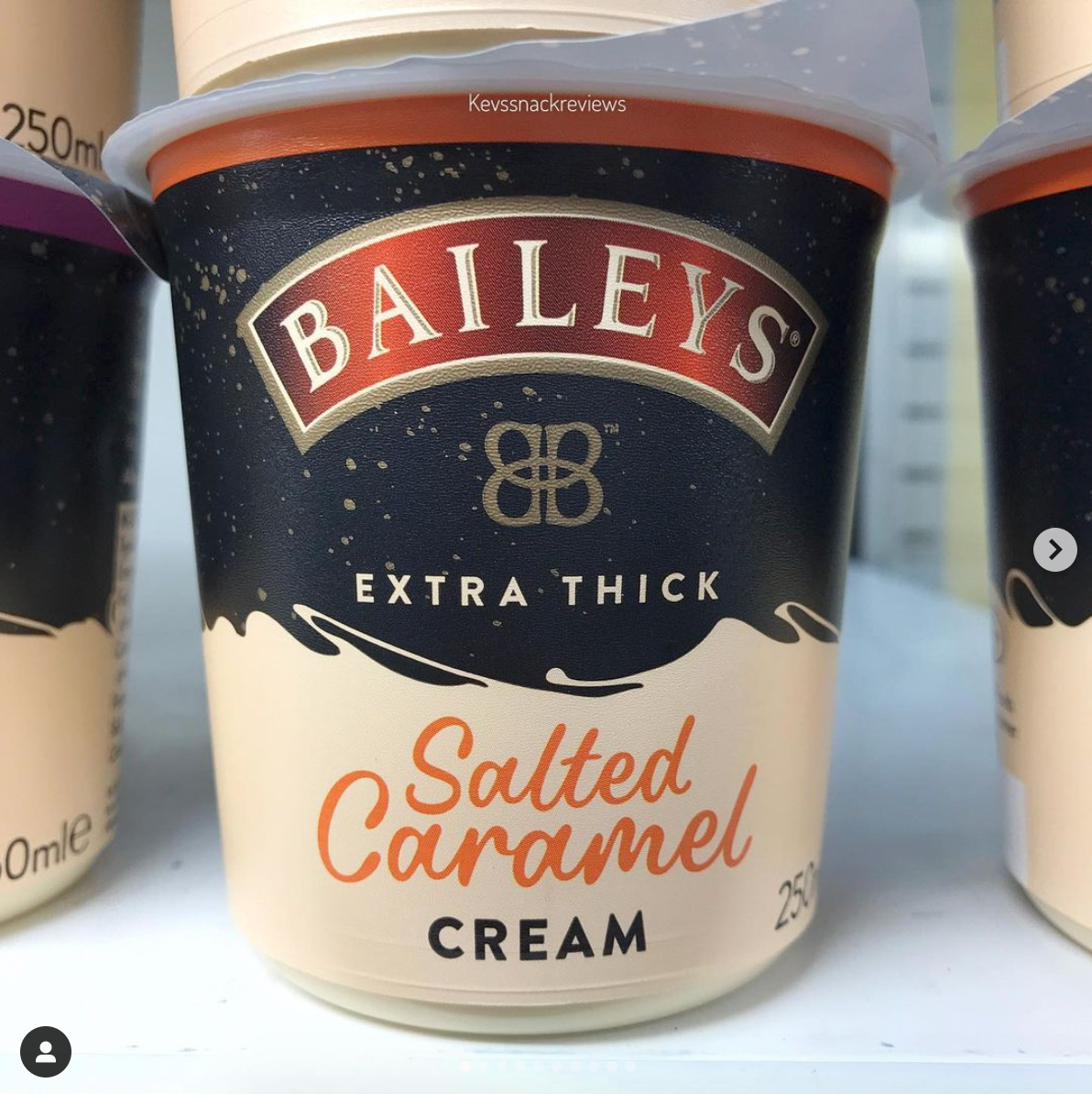 Tub of Baileys salted caramel cream