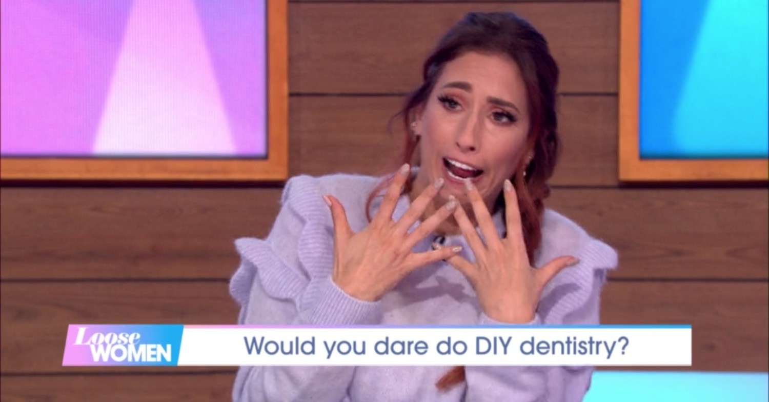 Stacey Solomon talking about her teeth