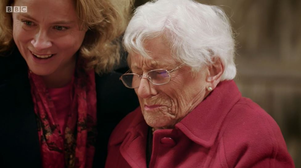 Margaret crying on The Repair Shop