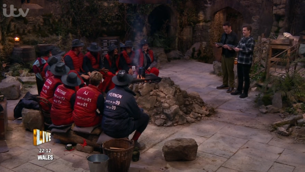 The campmates on I'm A Celebrity had writing on their hats
