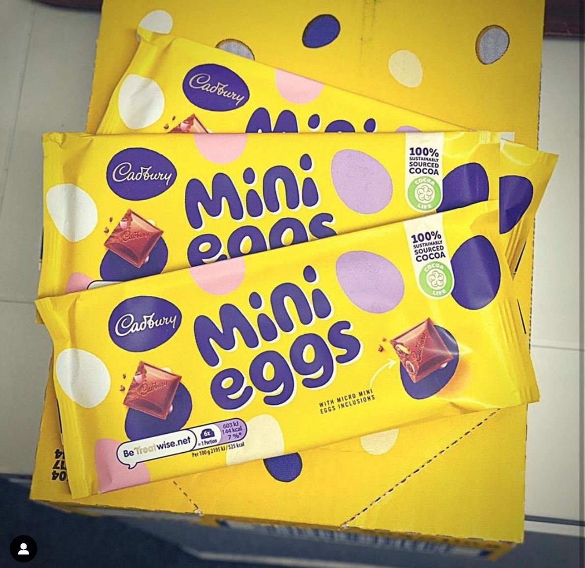packets of the new Cadbury mini eggs bar