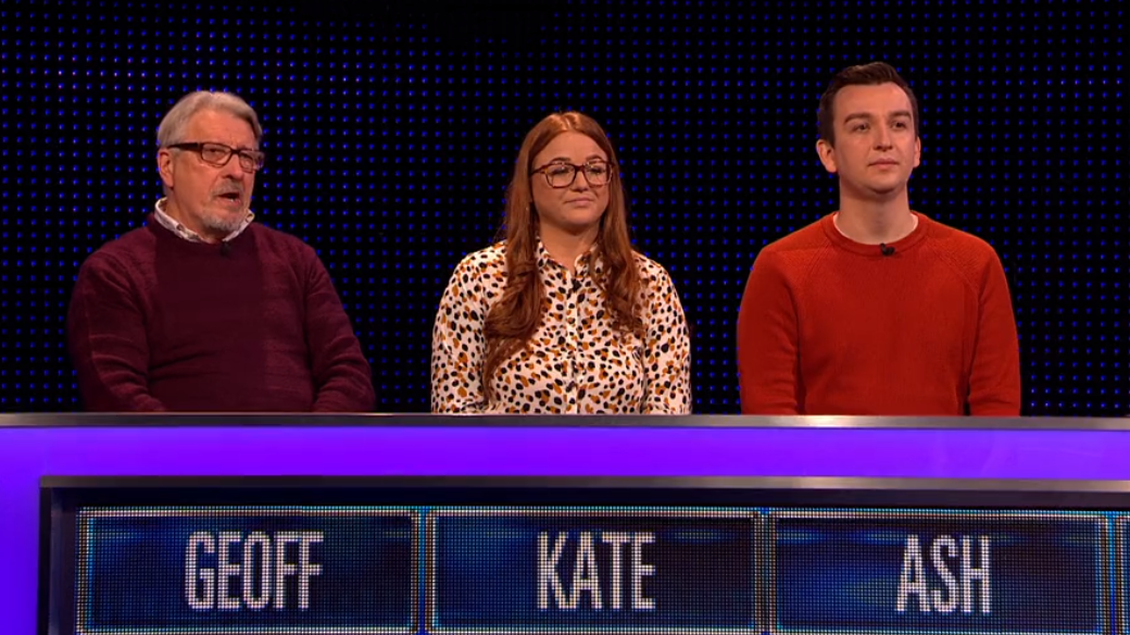 Three contestants on The Chase playing against Paul Sinha