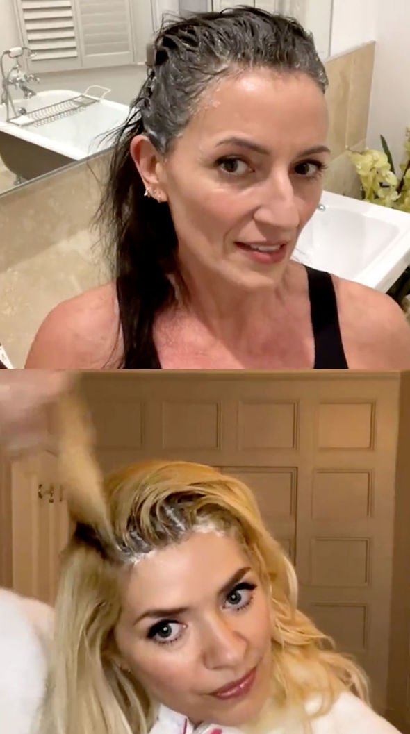 holly and Davina dyeing their hair