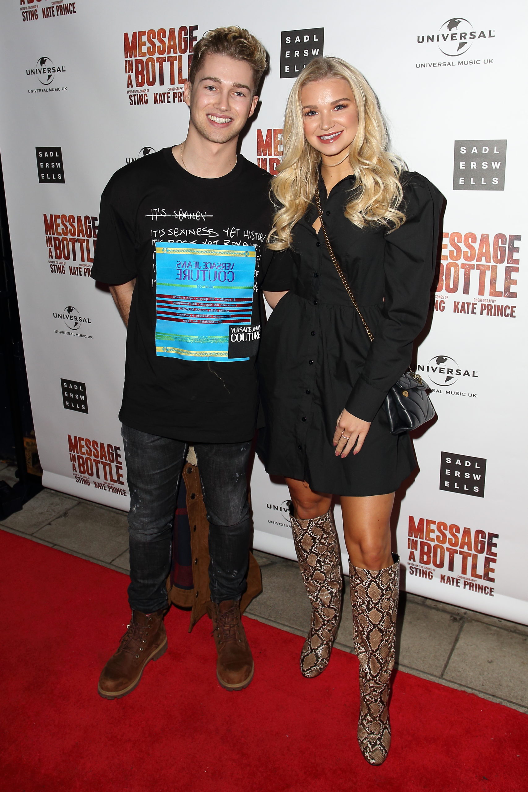 Abbie quinine and AJ Pritchard on the red carpet