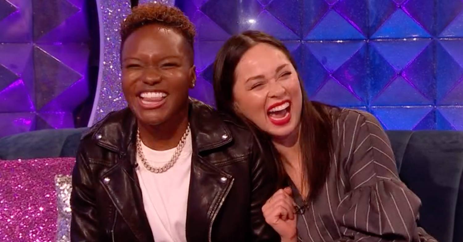 Nicola Adams and Katya Jones appear on Strictly Come Dancing's It Takes Two