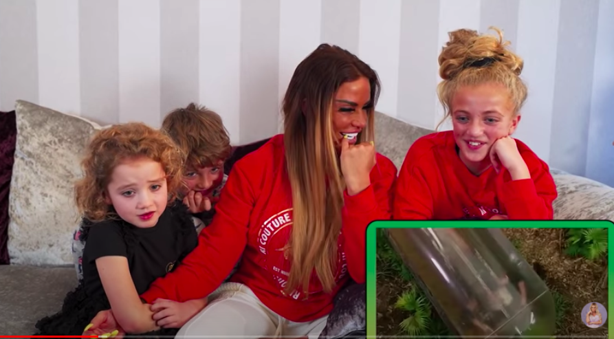 katie price and her children watch i'm a celebrity